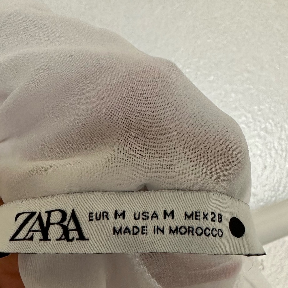 Zara Ivory Sheer Blouse